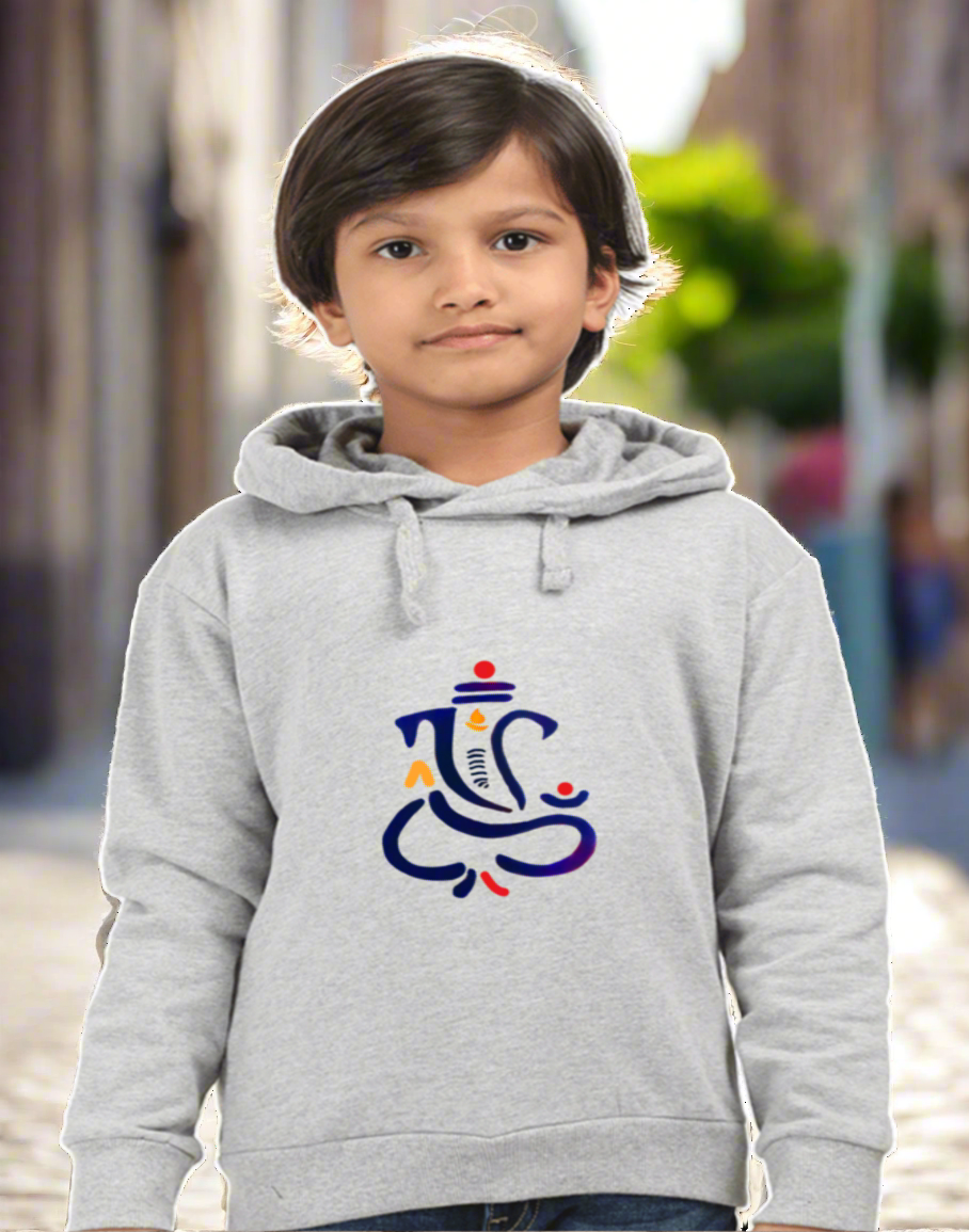 Ganpati kid's (boy) Hoodie (pink & grey)