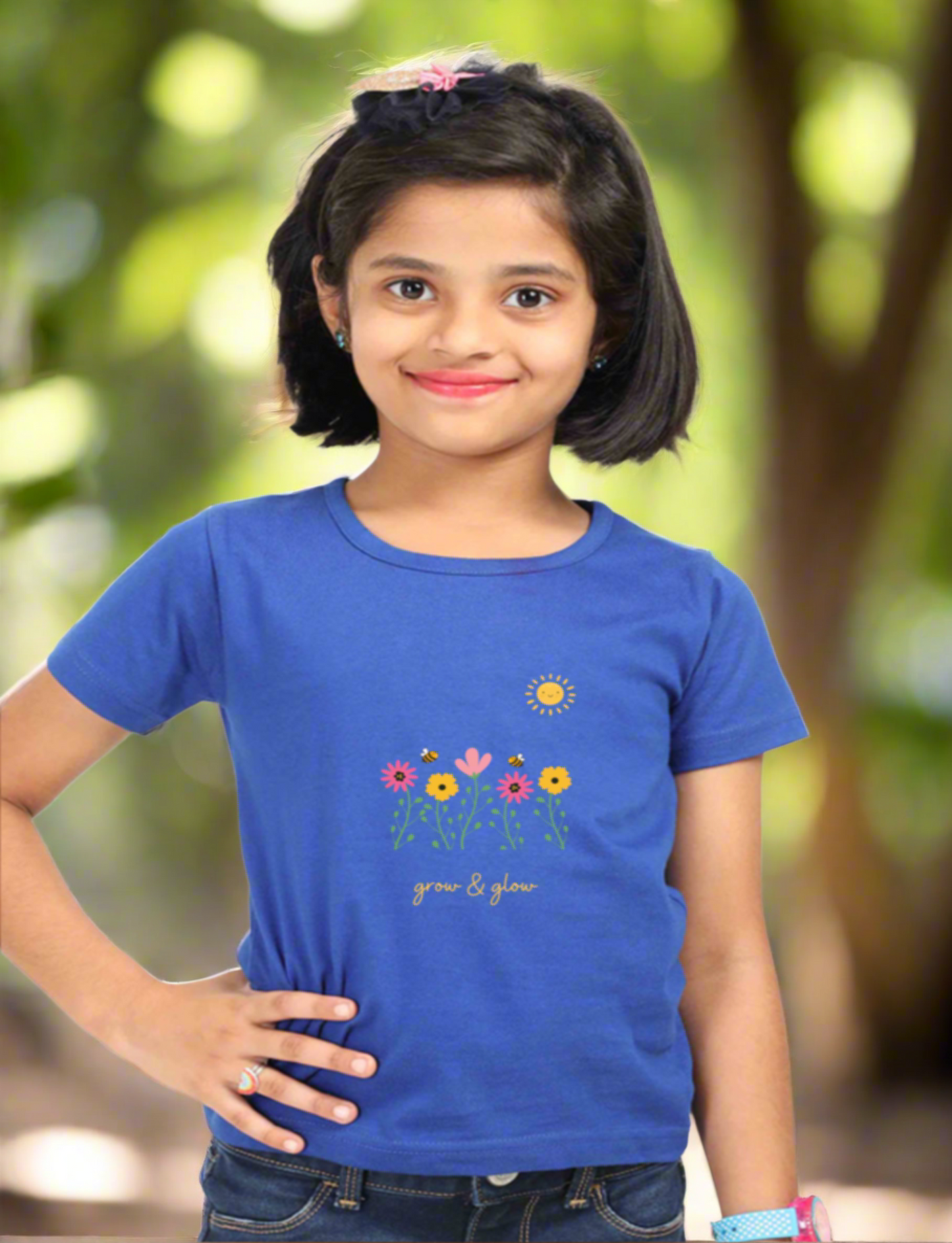 Kids (girl) t-shirt - floral (Multicolor)