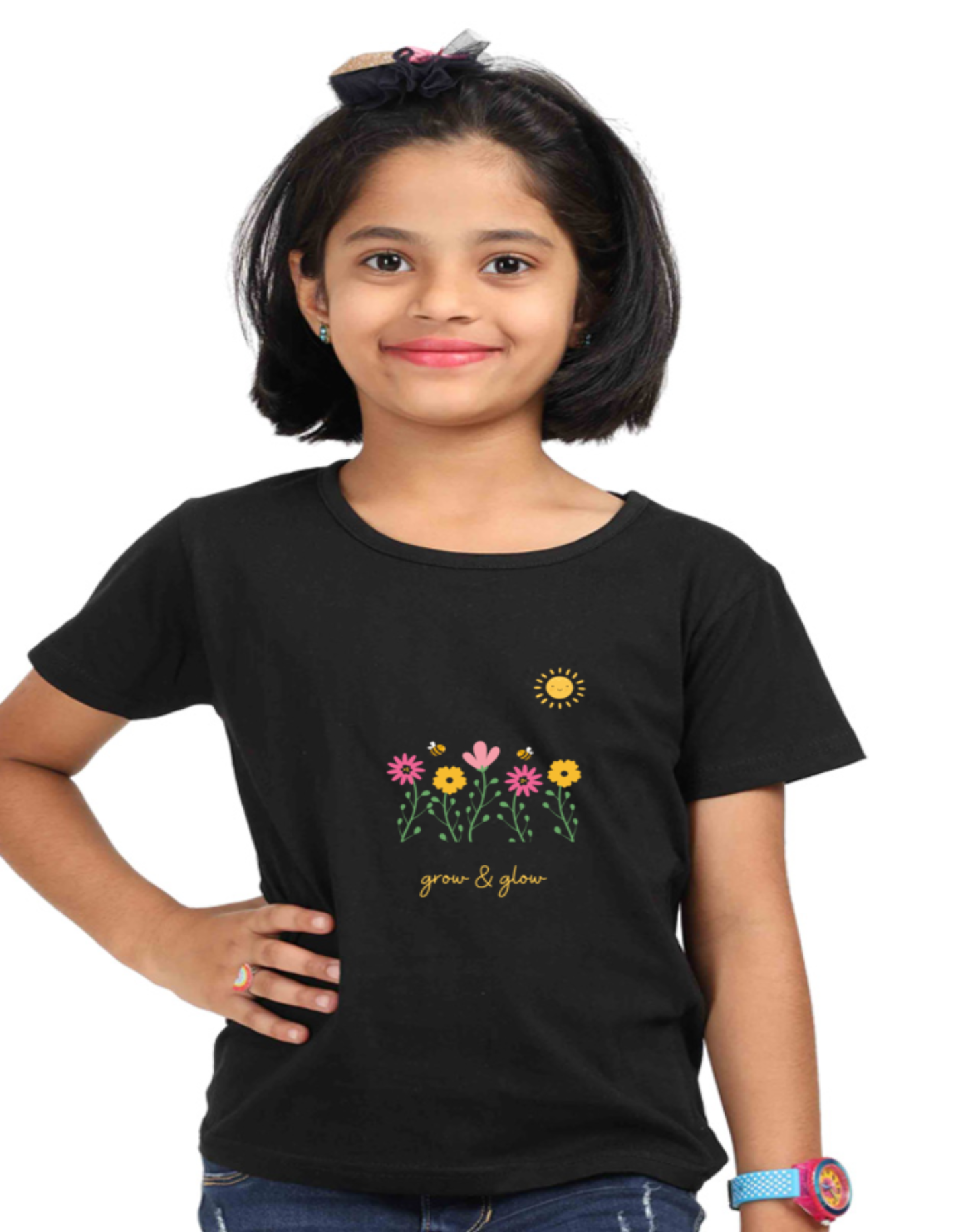 Kids (girl) t-shirt - floral (Multicolor)