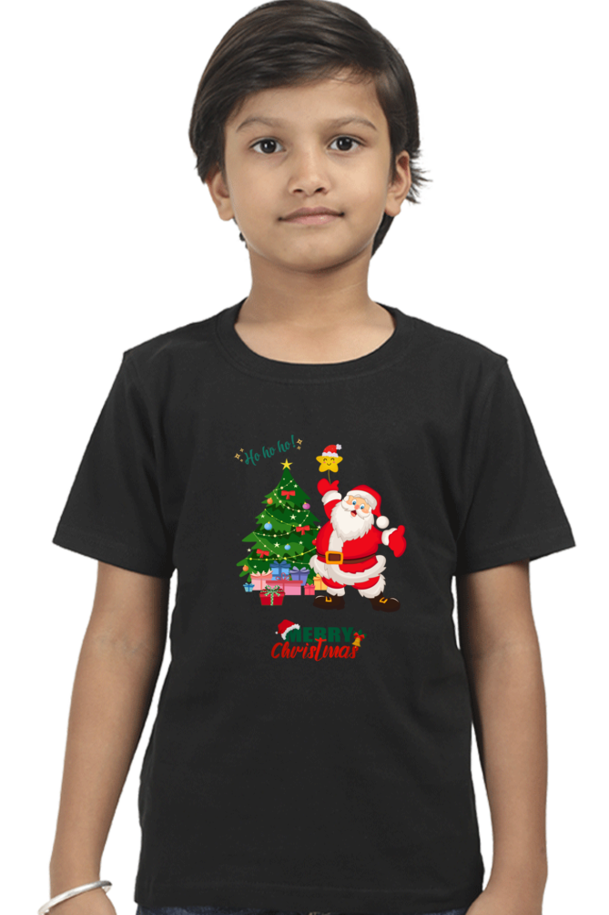 Santa Claus Boy's T-shirt (white, black, navy blue)