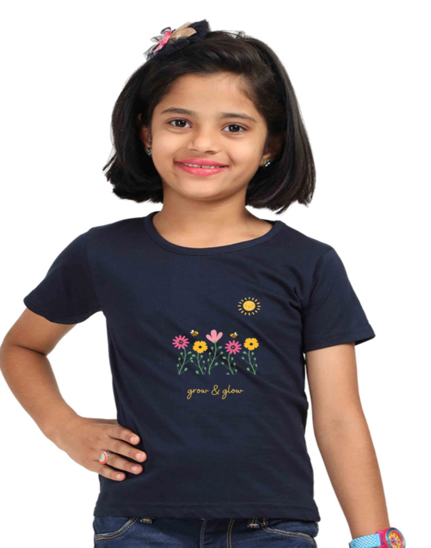 Kids (girl) t-shirt - floral (Multicolor)