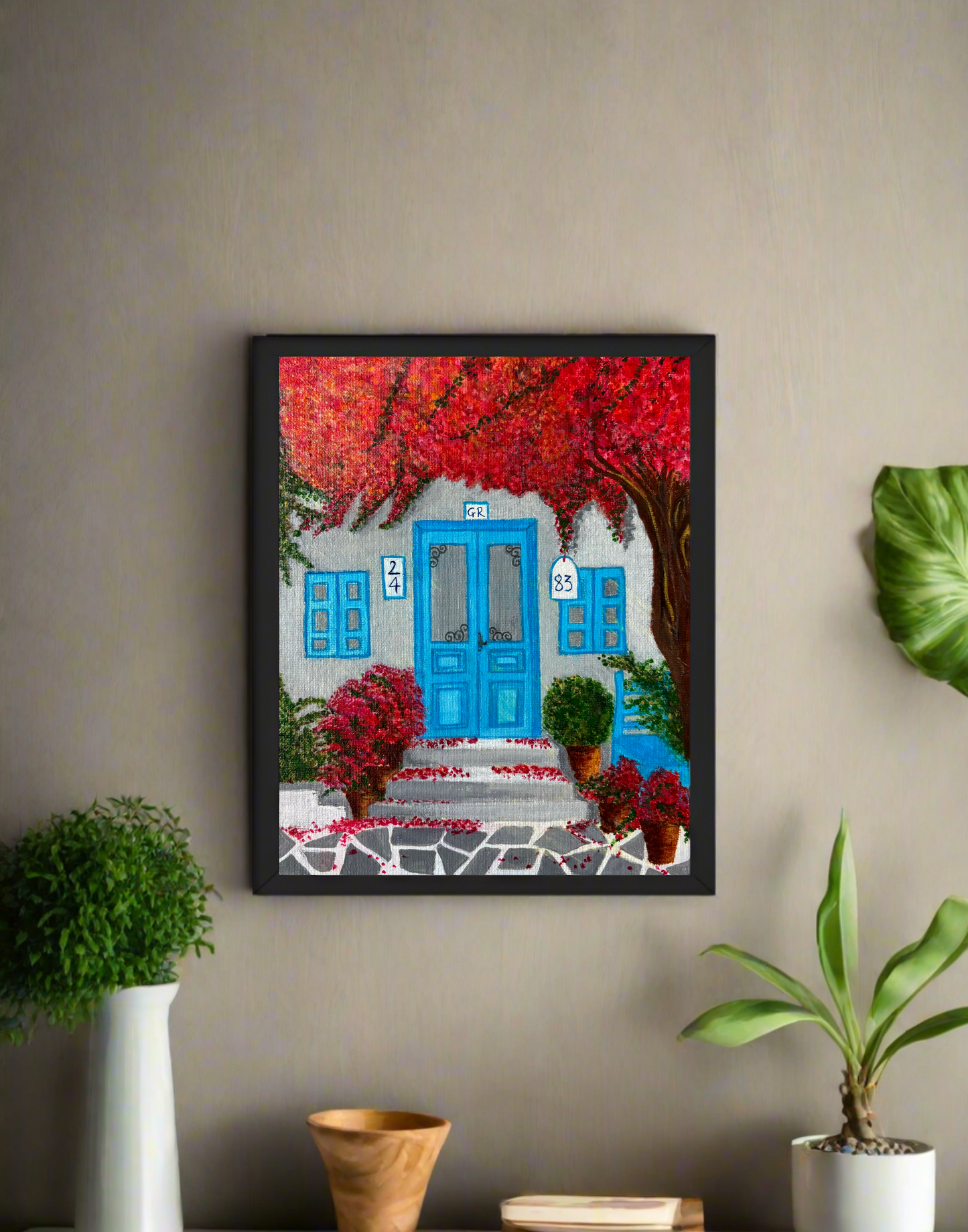 Bougainville - framed poster (black, white)