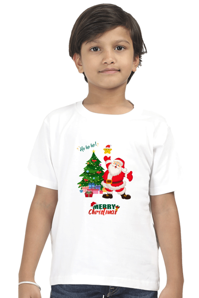 Santa Claus Boy's T-shirt (white, black, navy blue)