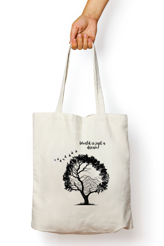 Just a dream - Unisex Tote Bag Zipper (white)