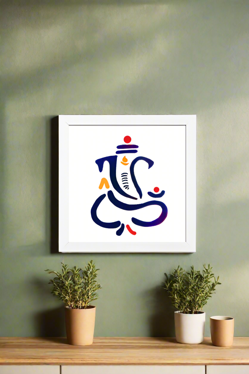 Ganpati - framed poster (black, white)