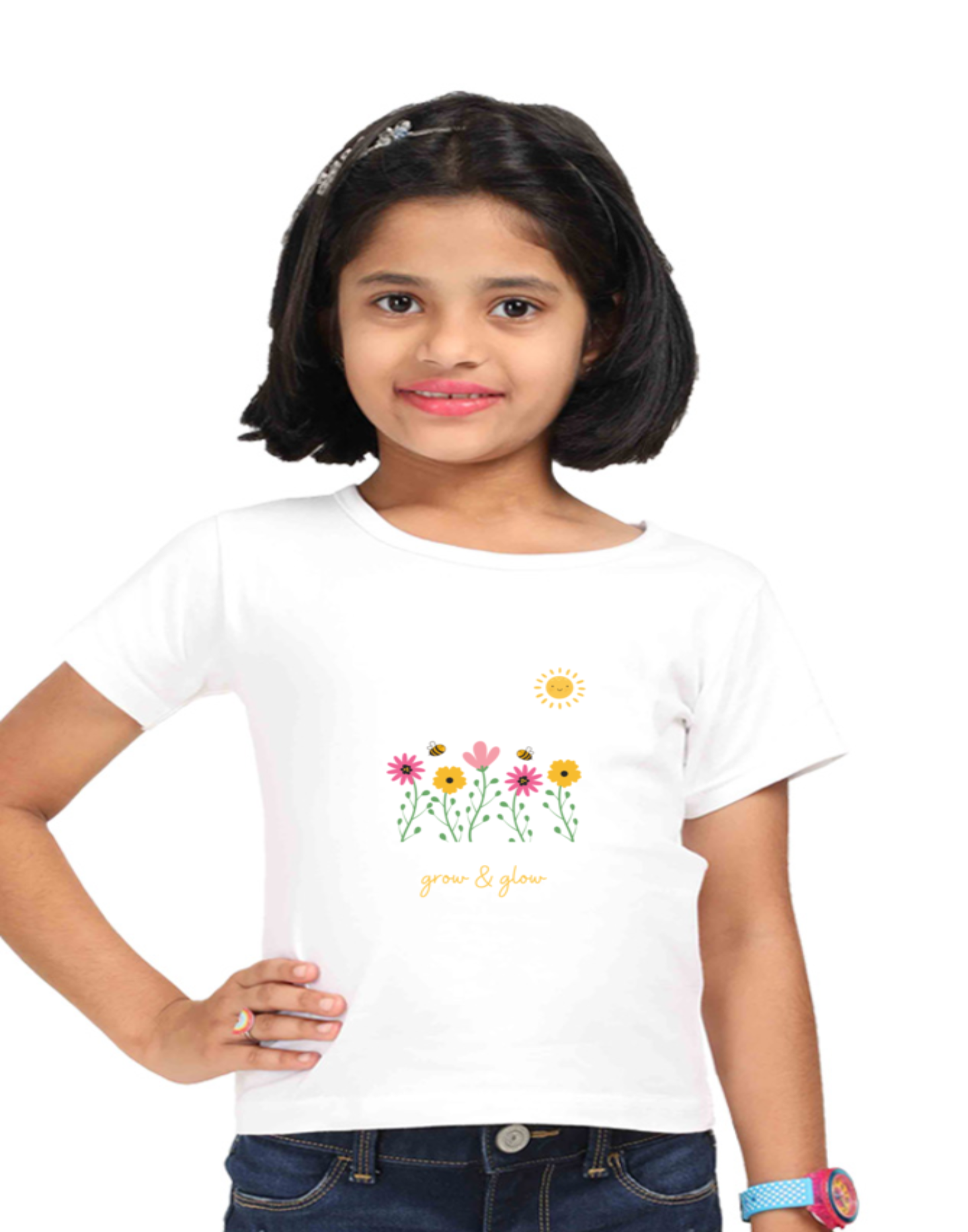 Kids (girl) t-shirt - floral (Multicolor)
