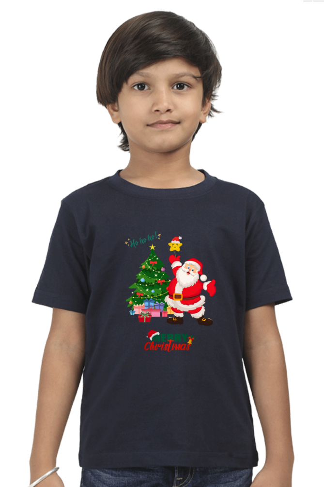 Santa Claus Boy's T-shirt (white, black, navy blue)