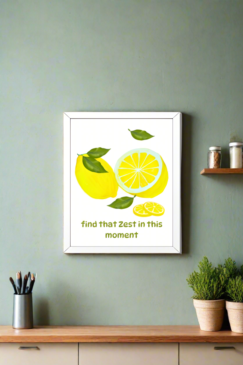 Lemon Zest - framed poster (8"x10" white, black)