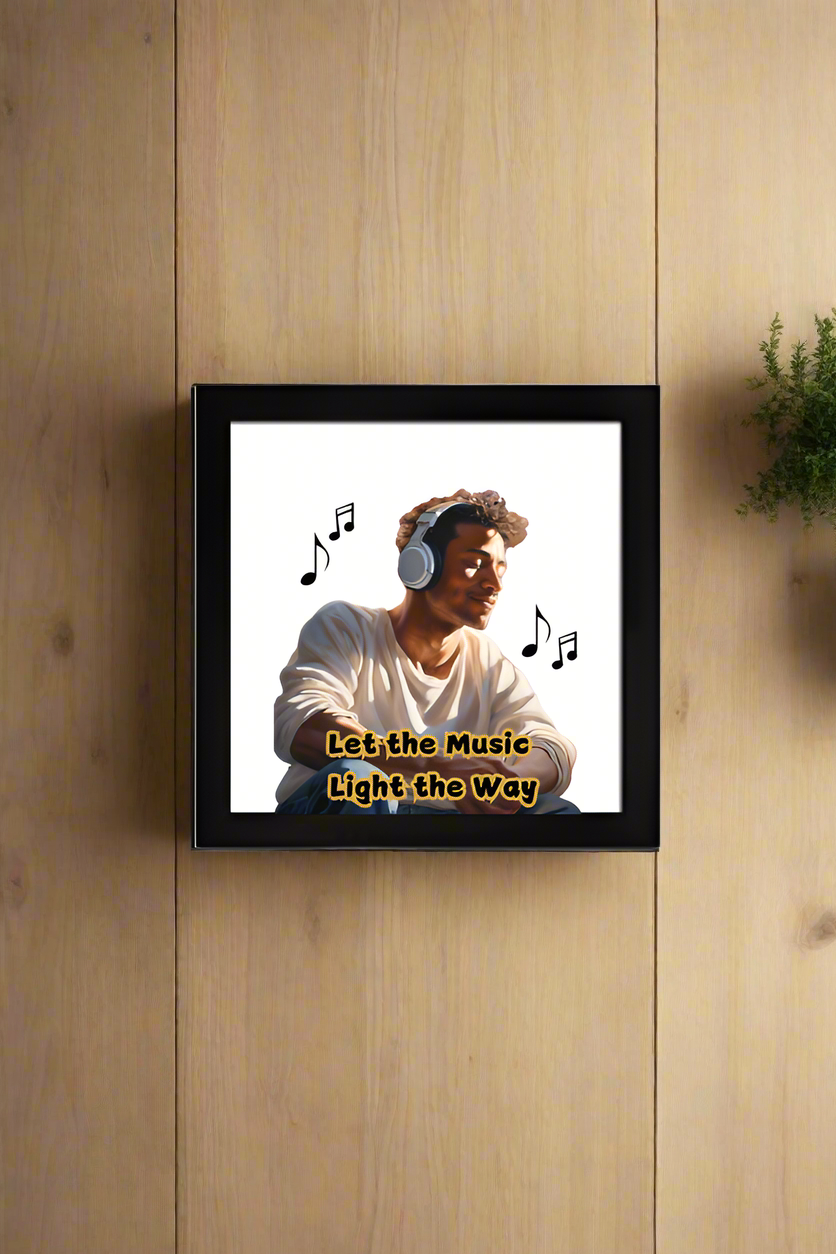 Let the Music  - framed poster (black)