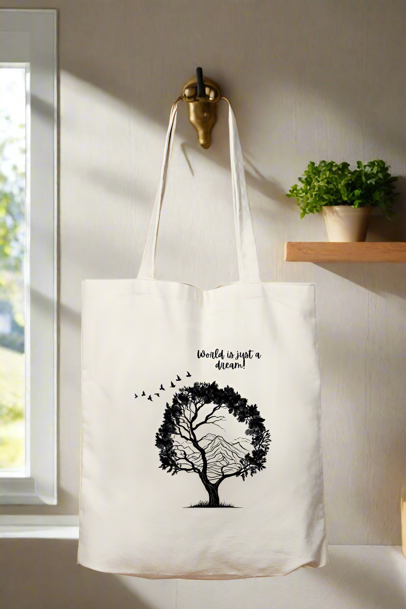 Just a dream - Unisex Tote Bag Zipper (white)