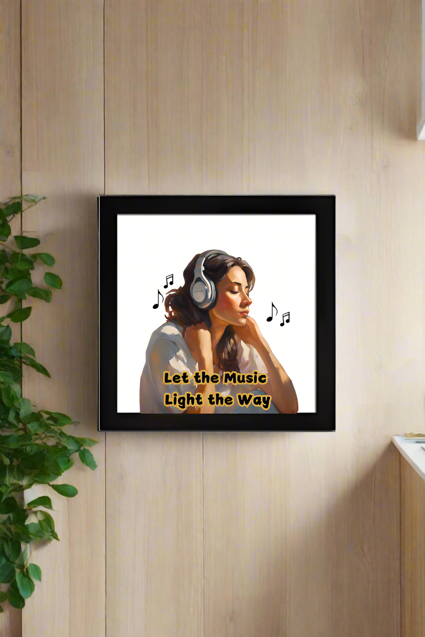 Let the Music Light the Way - framed poster (black)