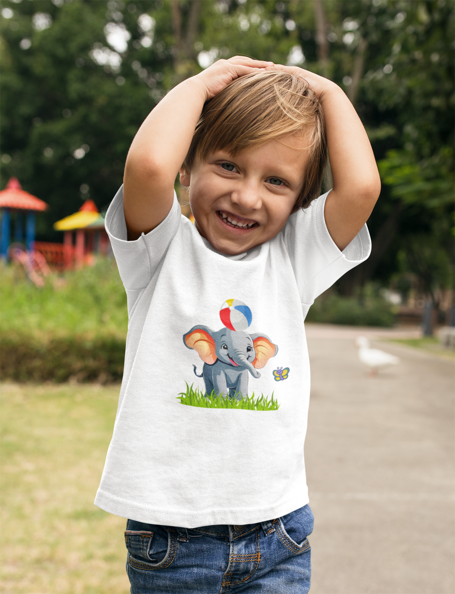 Boy's t-shirt - Baby Elephant  (light shades)
